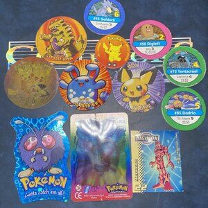 Vintage Pokémon Tazos & Cards Lot 1999–2004